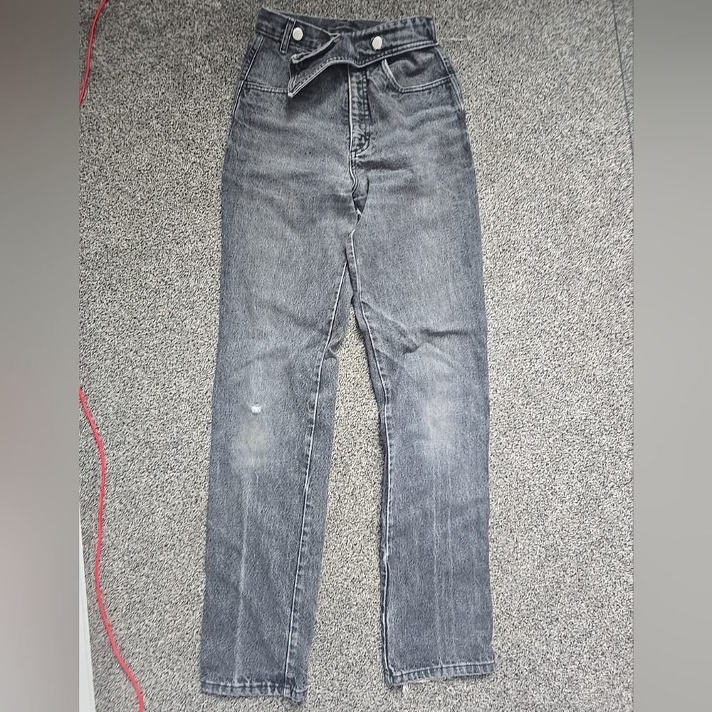 VTG Roper Riding wester Jeans Women Size 3/4 Gray Extra High Rise Straight Leg - Picture 6 of 16